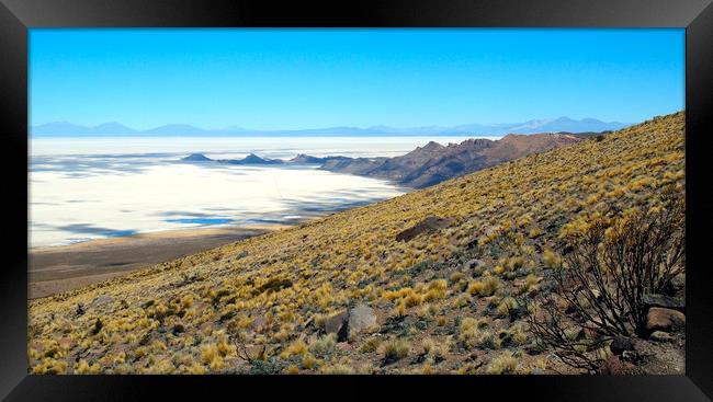 At the edge of the salt flats Framed Print by Theo Spanellis