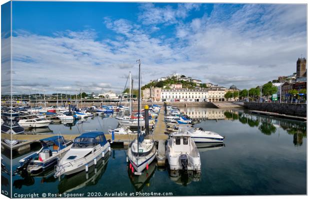 Early morning at Torquay Harbour Canvas Print by Rosie Spooner