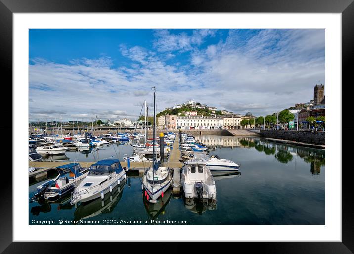 Early morning at Torquay Harbour Framed Mounted Print by Rosie Spooner