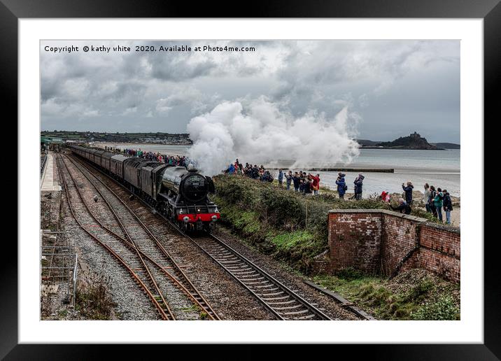 The Flying Scotsman, at St Michaels mount Cornwall Framed Mounted Print by kathy white