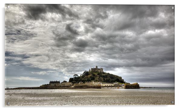 St Michael's Mount Cornwall (Pano) Acrylic by Mike Gorton