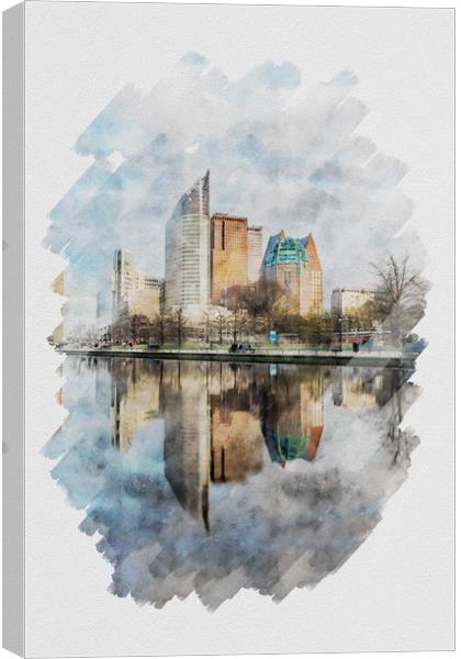 The Hague cityscape Canvas Print by Ankor Light
