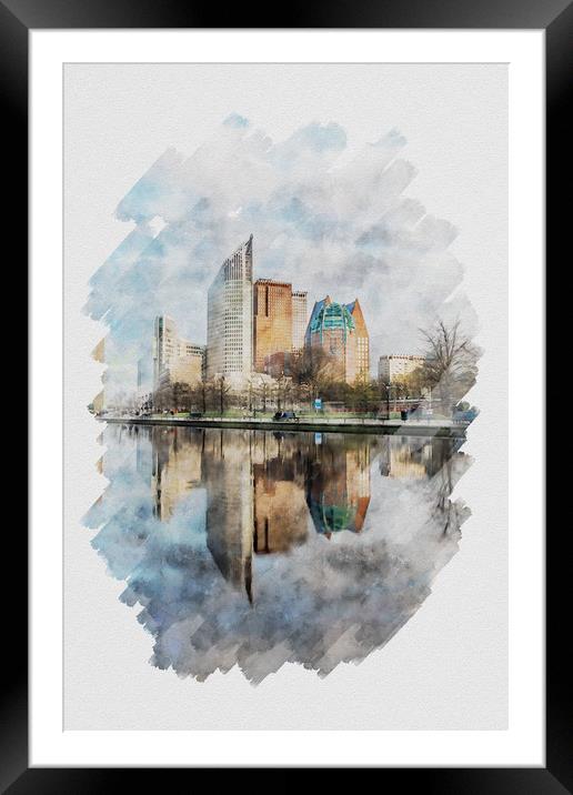 The Hague cityscape Framed Mounted Print by Ankor Light