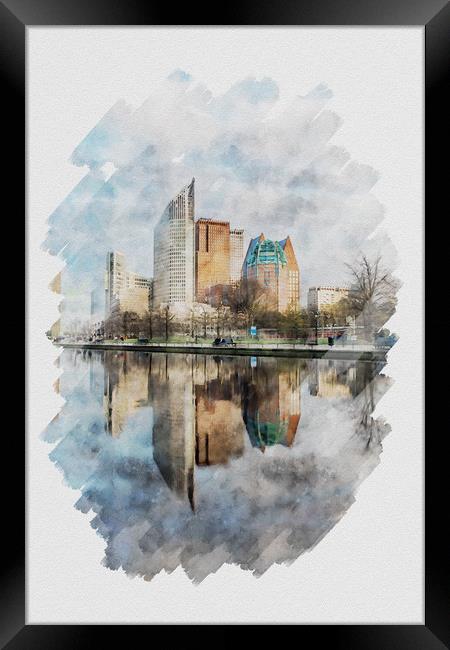 The Hague cityscape Framed Print by Ankor Light