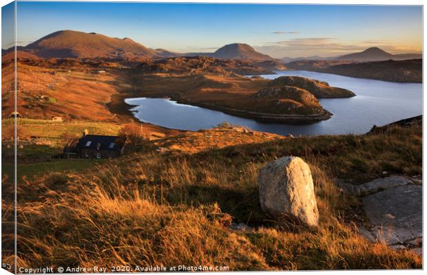 Loch Inchard View Canvas Print by Andrew Ray