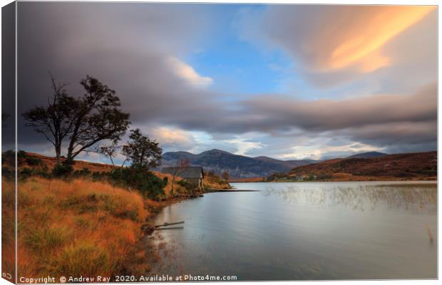 Morning on Loch Stack Canvas Print by Andrew Ray