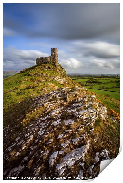 Church View (Brent Tor) Print by Andrew Ray