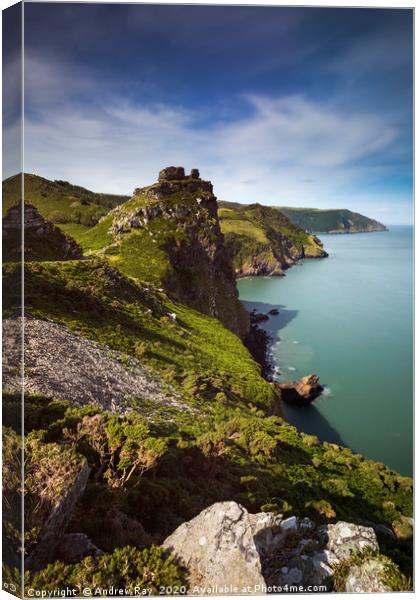 Cliff View (Wringcliff Bay) Canvas Print by Andrew Ray