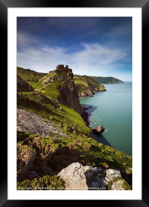 Cliff View (Wringcliff Bay) Framed Mounted Print by Andrew Ray
