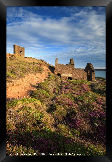 Engine Houses at Wheal Coates Framed Print by Andrew Ray