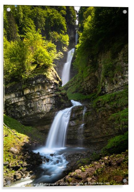 Late Spring At Diesbach Creek Waterfalls Acrylic by DiFigiano Photography
