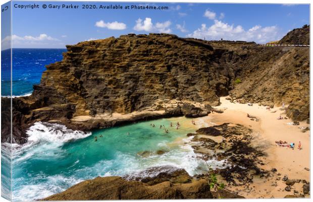 View of Halona Cove, Oahu, Hawaii  Canvas Print by Gary Parker