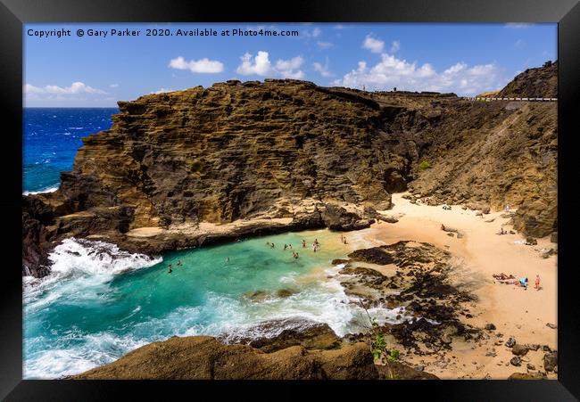 View of Halona Cove, Oahu, Hawaii  Framed Print by Gary Parker