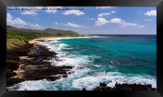 View of Sandy Beach Park, Hawaii Framed Print by Gary Parker