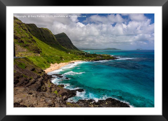 A view of Makapu'u beach, Hawaii Framed Mounted Print by Gary Parker