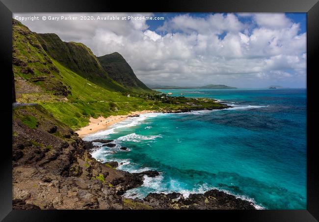 A view of Makapu'u beach, Hawaii Framed Print by Gary Parker