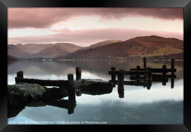 JETTY AT LAKE WINDERMERE Framed Print by SIMON STAPLEY