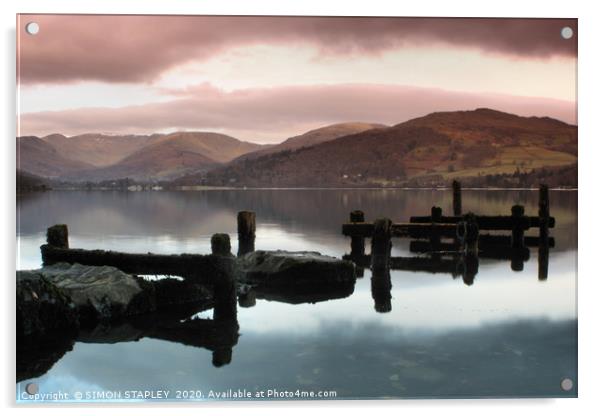 JETTY AT LAKE WINDERMERE Acrylic by SIMON STAPLEY
