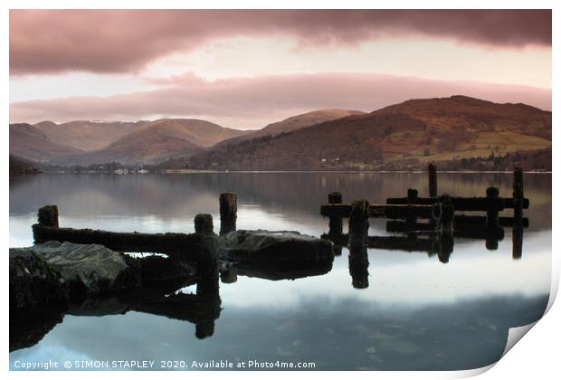 JETTY AT LAKE WINDERMERE Print by SIMON STAPLEY