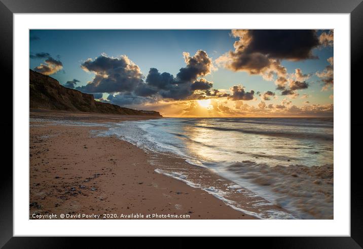 Sunset on Cromer Beach Norfolk Framed Mounted Print by David Powley