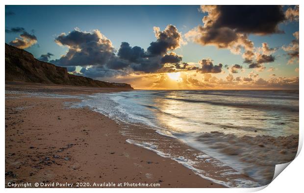 Sunset on Cromer Beach Norfolk Print by David Powley