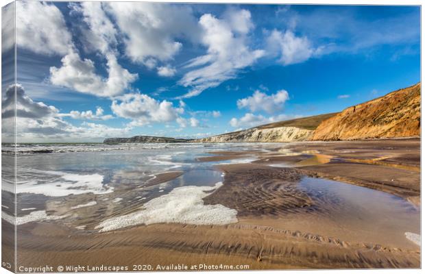 Compton Bay Beach Isle Of Wight Canvas Print by Wight Landscapes