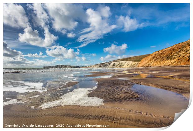 Compton Bay Beach Isle Of Wight Print by Wight Landscapes