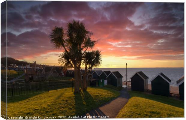 Gurnard Bay Sunset Isle Of Wight Canvas Print by Wight Landscapes