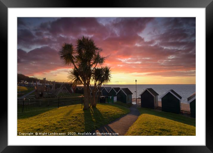 Gurnard Bay Sunset Isle Of Wight Framed Mounted Print by Wight Landscapes