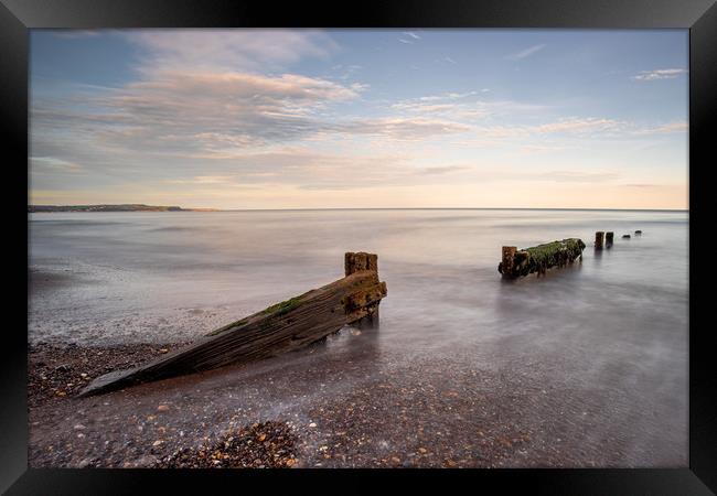 Dawlish Wooden Groynes Framed Print by Images of Devon