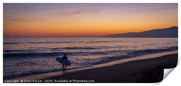 Sunset Surfer Print by Dean Packer