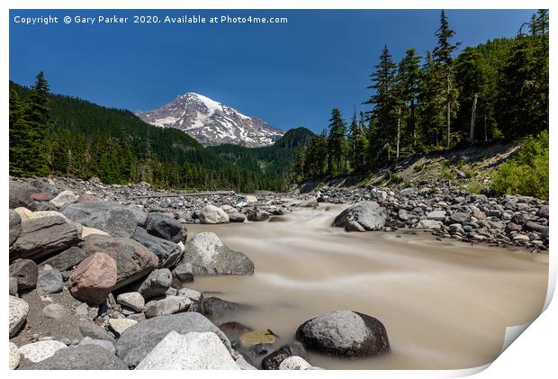 Mount Rainier, Washington State, in the summer. Print by Gary Parker