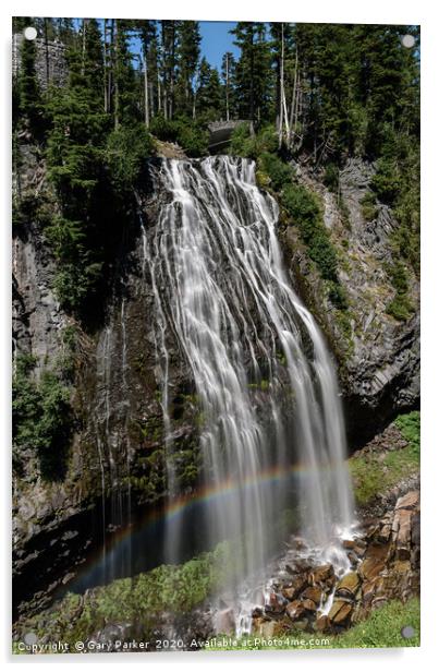 Narada Falls, in Mount Rainier National Park.  Acrylic by Gary Parker
