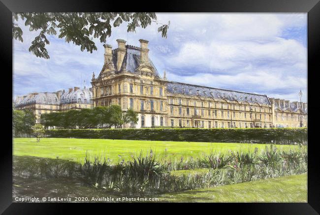 Louvre Palace From The Tuileries Framed Print by Ian Lewis