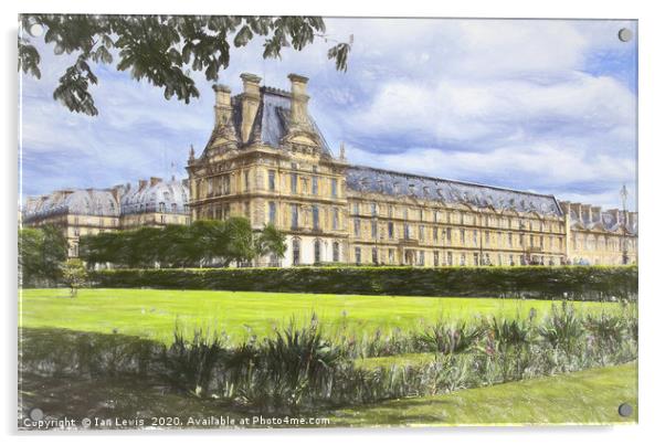 Louvre Palace From The Tuileries Acrylic by Ian Lewis