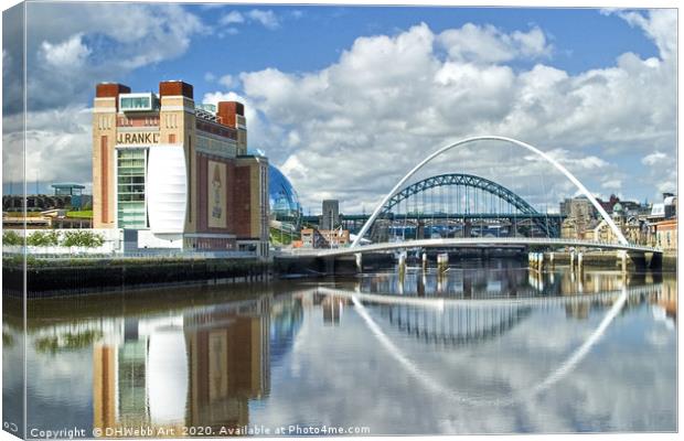 Famous Bridges on the Tyne at Newcastle Canvas Print by DHWebb Art