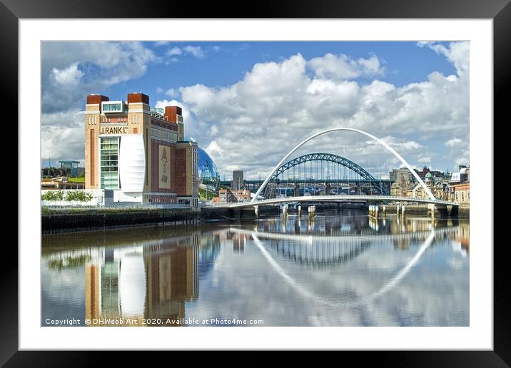 Famous Bridges on the Tyne at Newcastle Framed Mounted Print by DHWebb Art