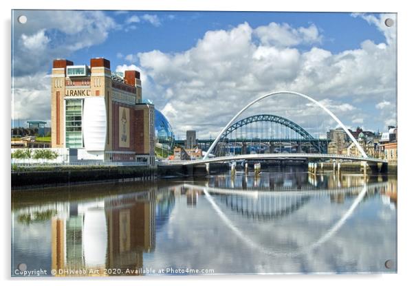 Famous Bridges on the Tyne at Newcastle Acrylic by DHWebb Art