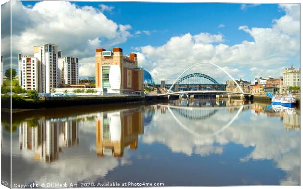River Tyne at Newcastle & the Sage Gallery Canvas Print by DHWebb Art