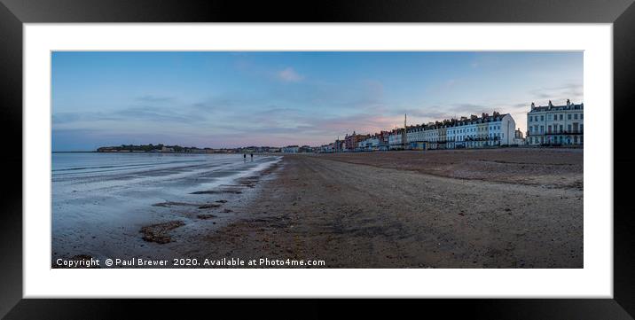 Weymouth Seafront at Sunset Framed Mounted Print by Paul Brewer