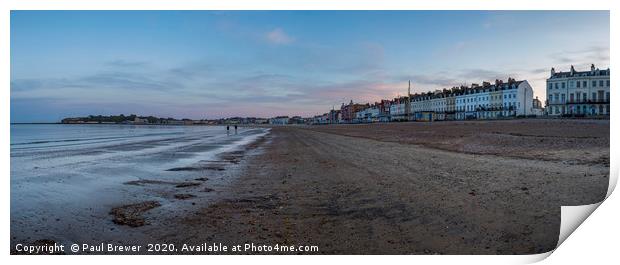 Weymouth Seafront at Sunset Print by Paul Brewer