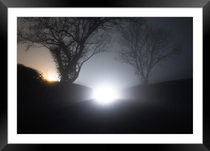 Glowing lights Framed Mounted Print by David Wall