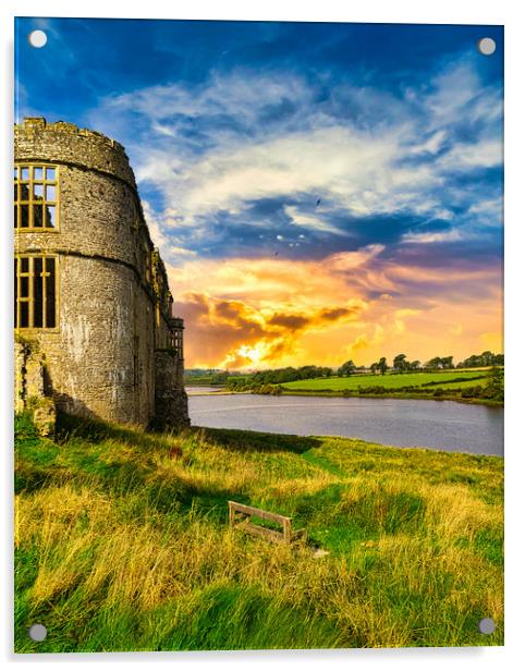 Carew Castle, Pembrokeshire, Wales, UK Acrylic by Mark Llewellyn