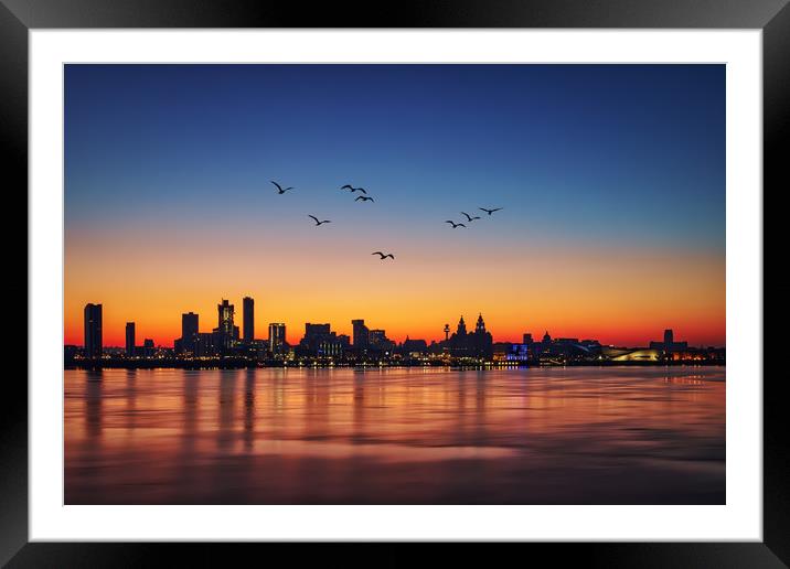 Liverpool Sunrise Framed Mounted Print by Graham Morris