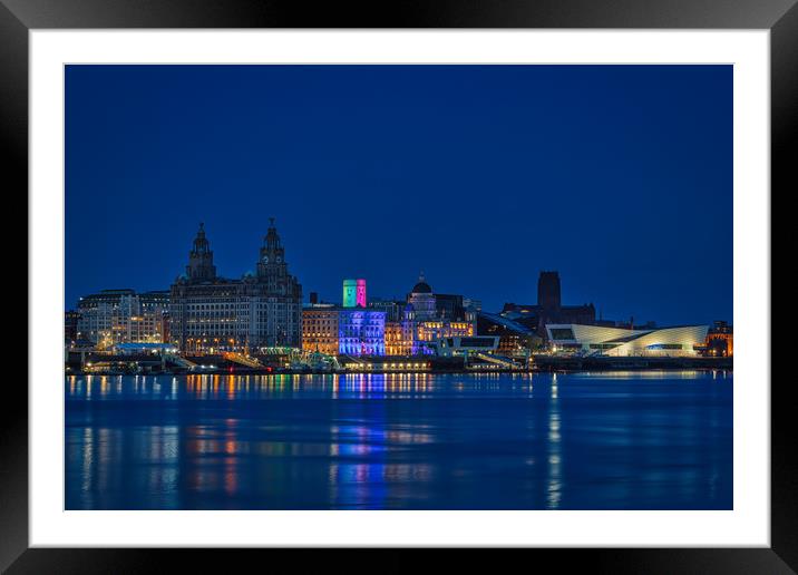 Liverpool Nightscape Framed Mounted Print by Graham Morris