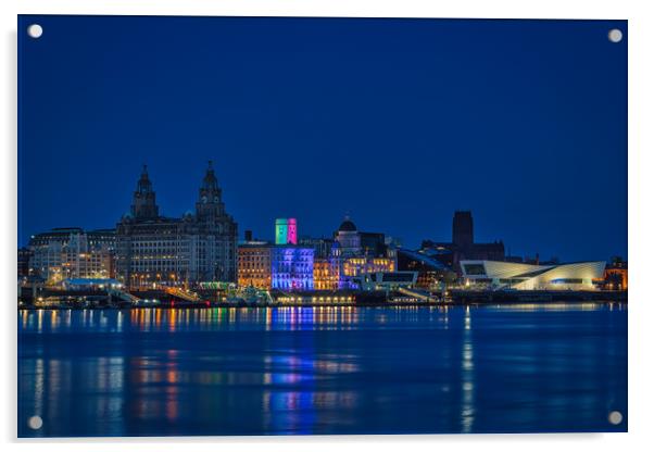 Liverpool Nightscape Acrylic by Graham Morris