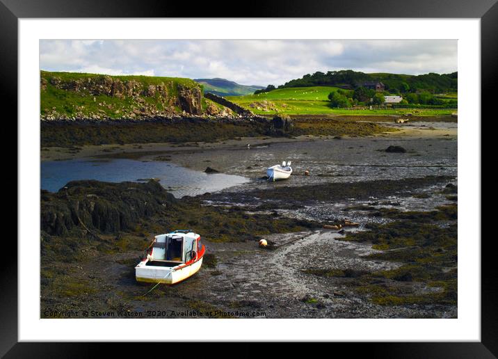 Low Tide at Croig Framed Mounted Print by Steven Watson