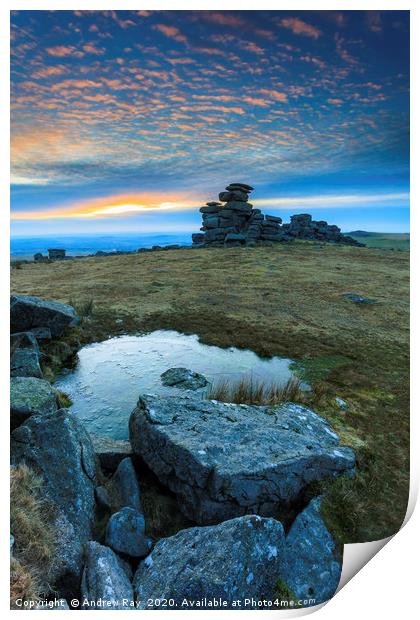 Great Staple Tor Sunset Print by Andrew Ray