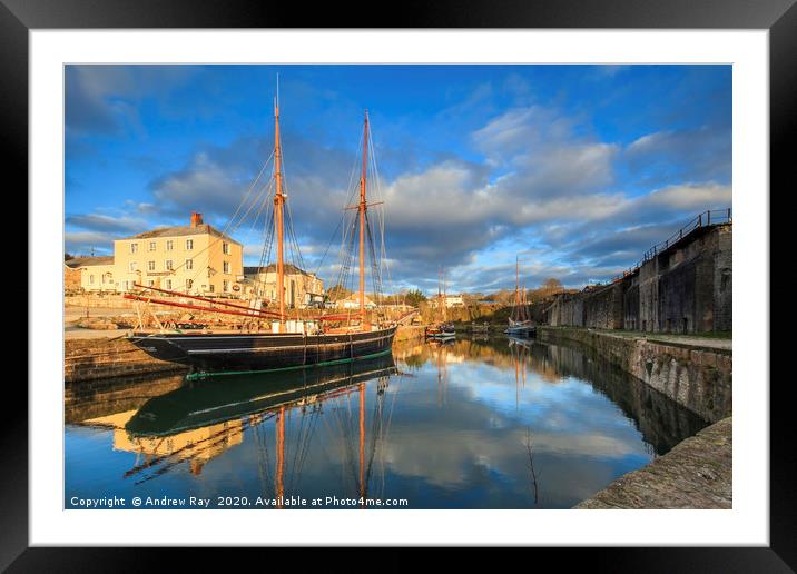 Harbour Reflections (Charlestown) Framed Mounted Print by Andrew Ray
