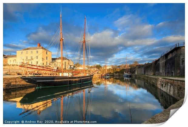 Harbour Reflections (Charlestown) Print by Andrew Ray